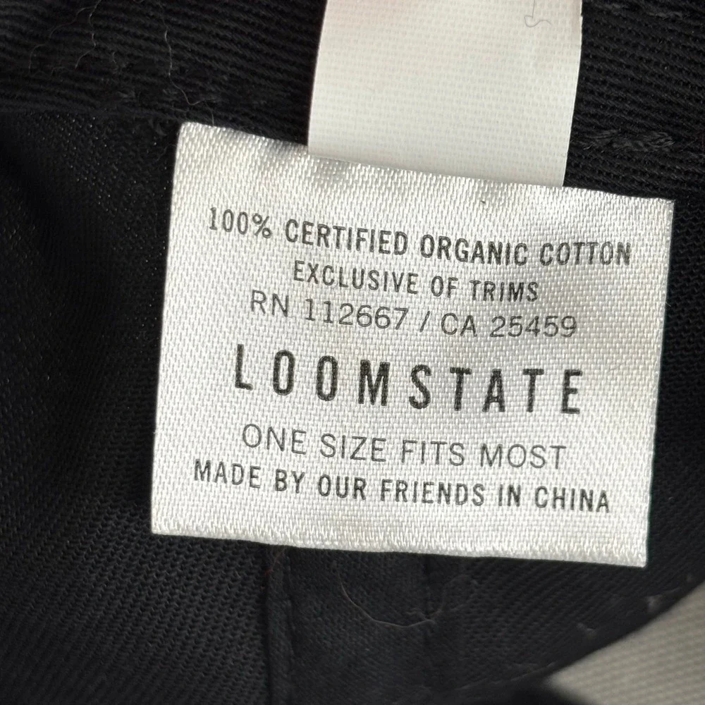 Loomstate Chipotle Black Organic Cotton Baseball Cap Hat CH-U15U0024 OSFM‎